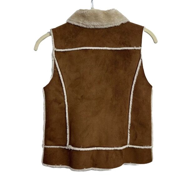 ZARA Asymmetrical Zip up Faux Sherling Vest, SIZE 9/10 - Picture 2 of 10